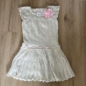 American Girl Cream Dress with Pink Flower